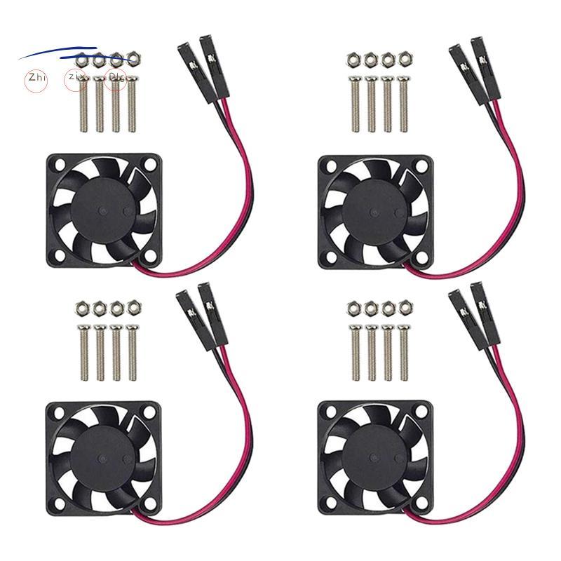 4 Quạt Làm Mát CPU Không Chổi Than Tản Nhiệt Tản Nhiệt 3.3V 5V Cho Raspberry Pi4 Pi3 B +, Pi 3, Pi 2