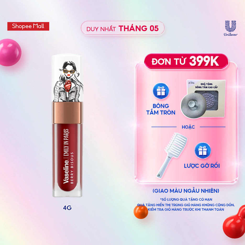 [New] Son Vaseline Emily In Paris  Berry Bisous Tinted Lip Oil 4g (Đỏ)