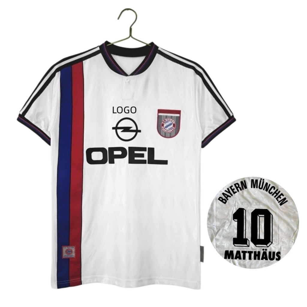 1997 / 98 Bayern Munich Retro Edition Áo bóng đá sân khách Áo thun nam ngắn #10 MATTHAUS