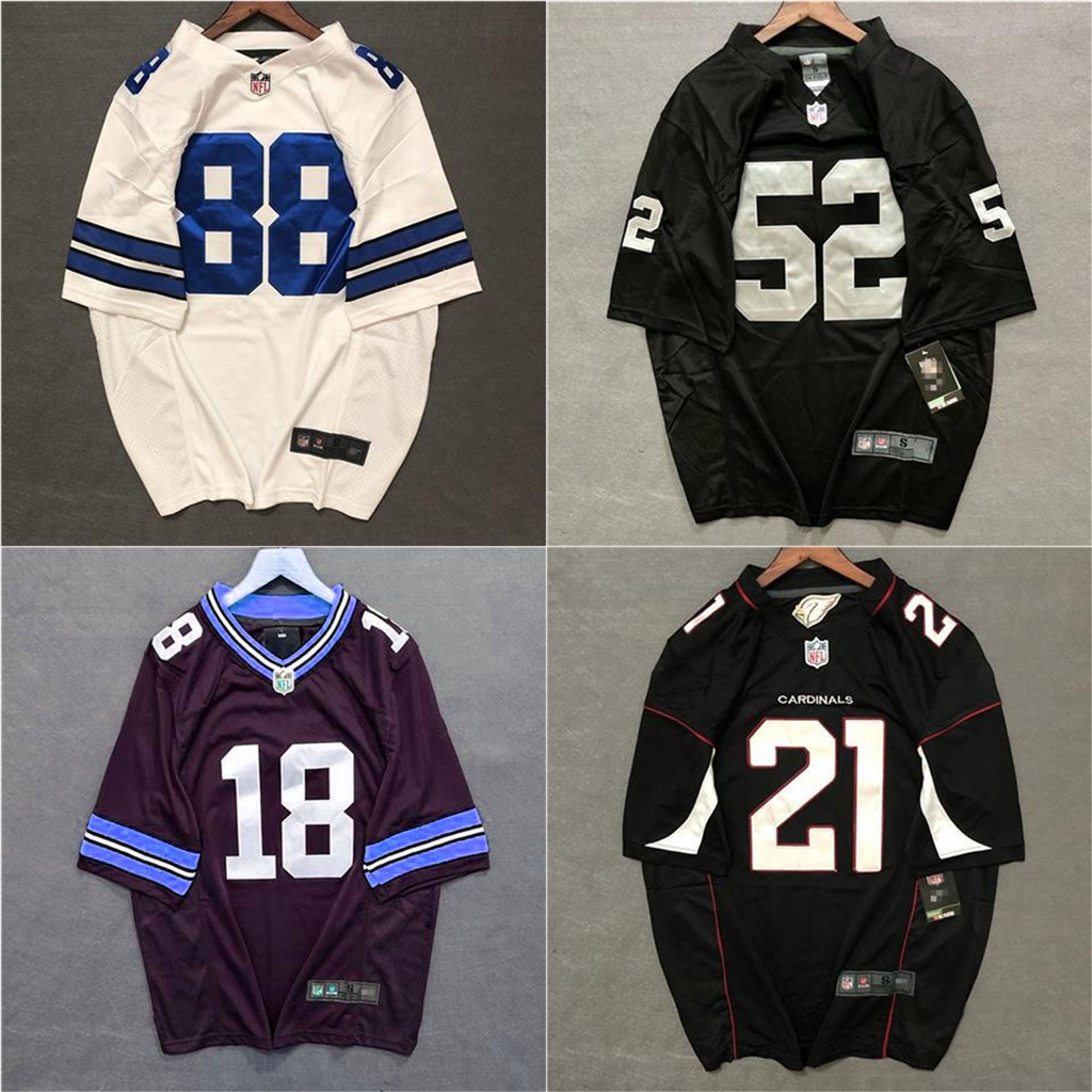 Free Jersey tùy chỉnh tên và số NFL Rugby Jersey Bóng đá Mỹ Châu Âu Stre