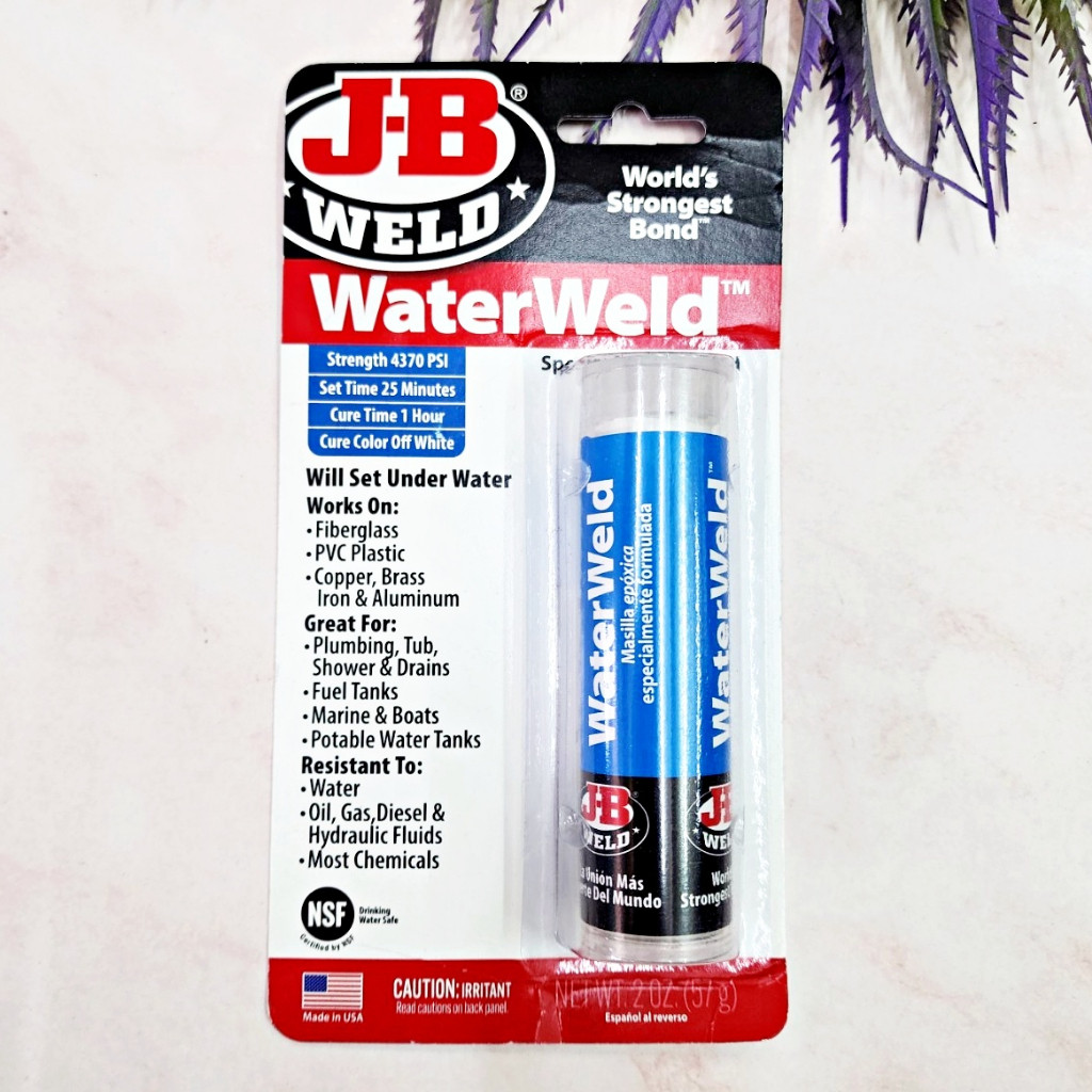 [JB Weld] WaterWeld Epoxy Putty Stick 57 g No.8277 Lấp đầy lỗ và vết nứt Loại keo đất sét