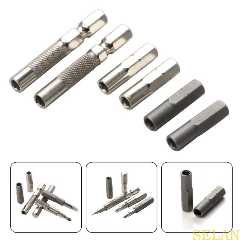 2Pcs Magnetic Socket Adapter 6.35mm to 4mm Bit 1/4Inch Screwdriver Bit Adapter