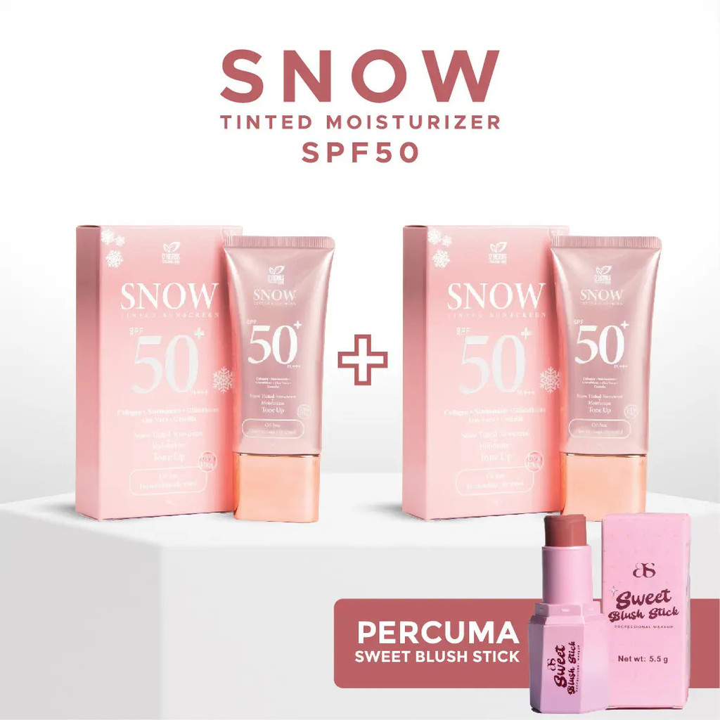 DHERBS SNOW TINTED ẨM SPF 50 (BELI SET JIMA PERCUMA 1 BLUSH STICK)