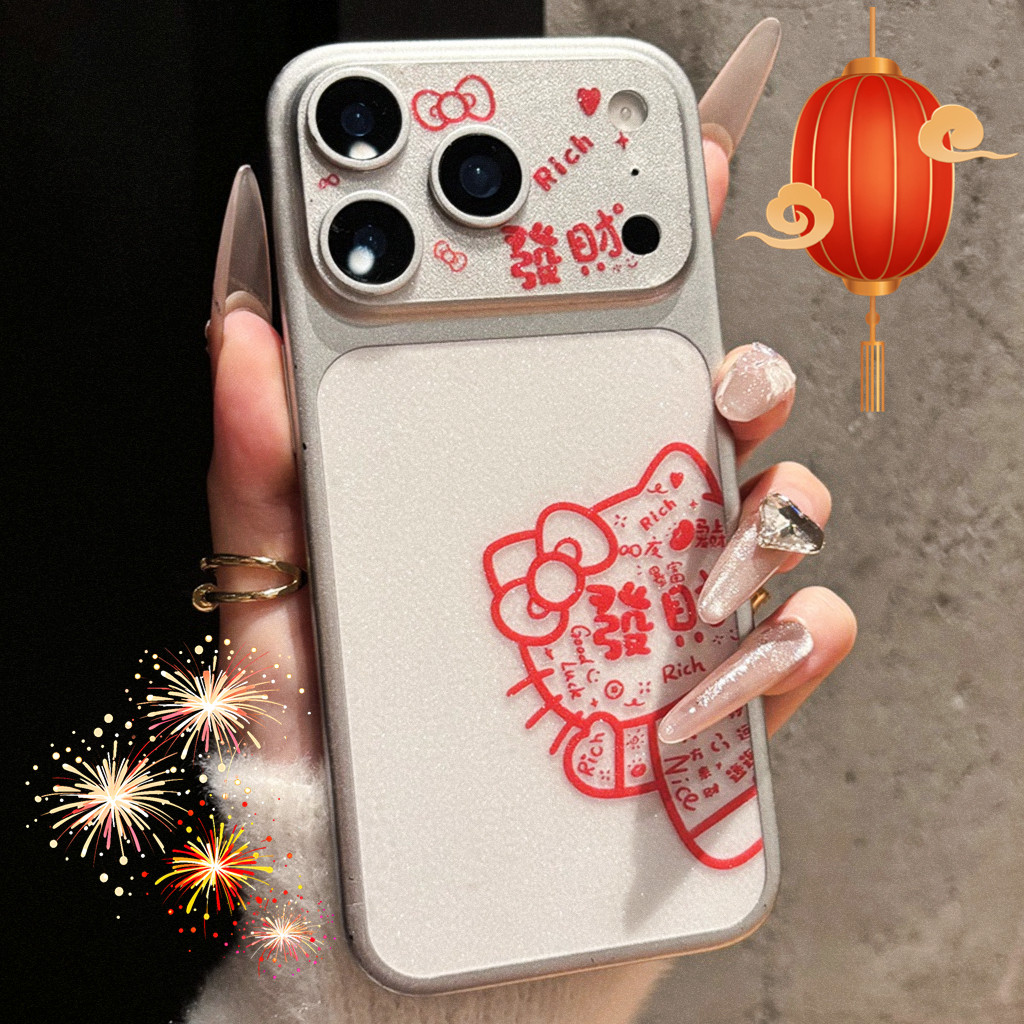 Ốp lưng máy ảnh điện thoại Phim trang trí 2 bộ cho iPhone 17 Pro Max Phim hoạt hình Hello Kitty Snoopy Doremon Crayon Shin-chan CNY Rich Shining Cellphone Sticker Phụ kiện trang trí