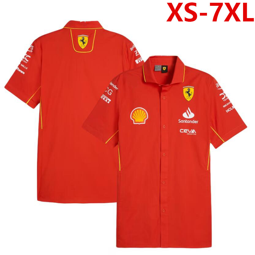 2026 Mới F1 Unisex Áo Sơ Mi Polo Tay Ngắn + F1 Ferrari Racing Team Jersey