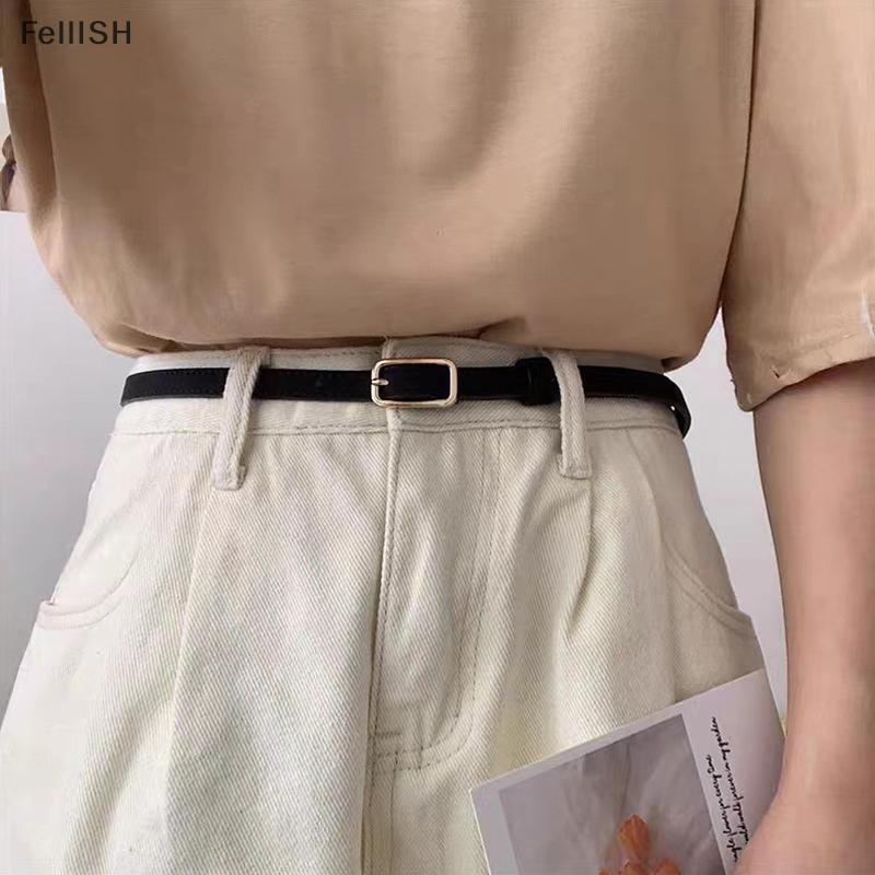 [Felli] Thắt lưng da PU kiểu Pháp cổ điển, phù hợp nữ và unisex