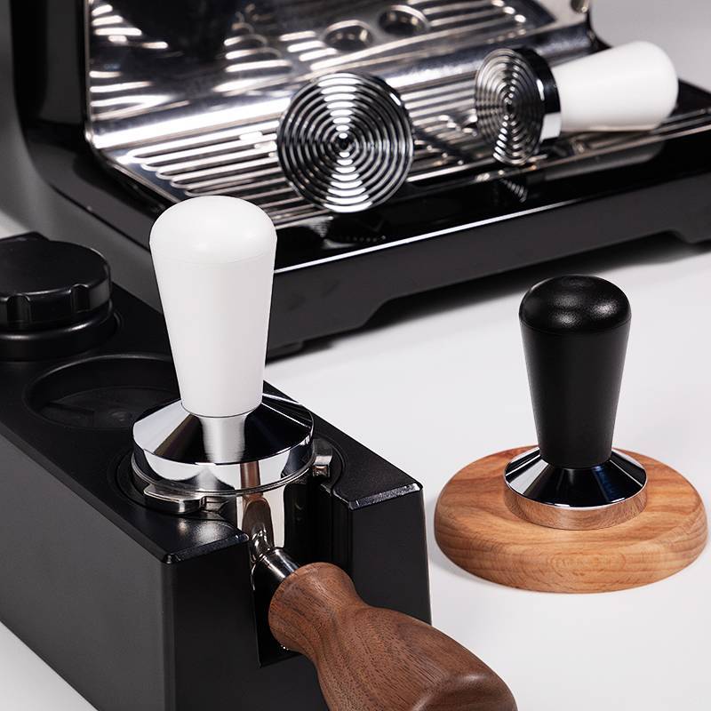 Italian Coffee Tamper 51mm/58mm Thread Bottom Solid Pressure Filling Hammer ABS Stainless Steel Tamp