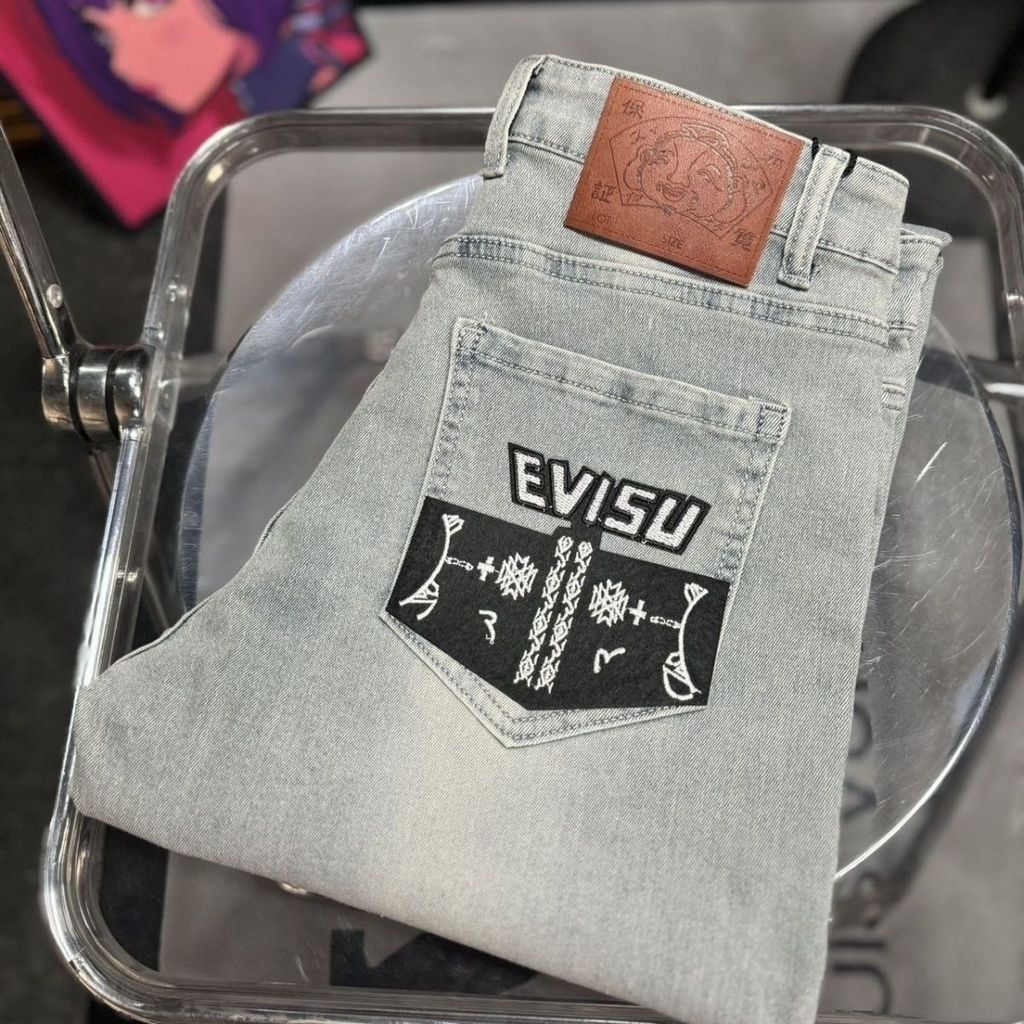 Quần Jean Thêu Chữ EVISU3721 - Phù Hợp Phối Đồ Hàng Ngày