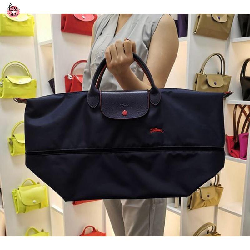 Hàng sẵn có Longchamp 1911 619 nữ tay cầm ngắn đeo vai lớn túi xách unisex túi du lịch có thể gập lạ