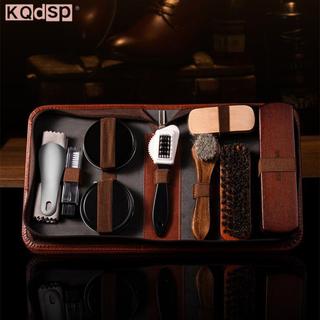 KQdsp HorseHair Giày Bộ Bàn Chải Da Chăm Sóc Làm Sạch Dụng Cụ Đánh Bóng Bụi Shoehorn Trắng Giày Bộ Bảo Trì Mềm Gỗ
