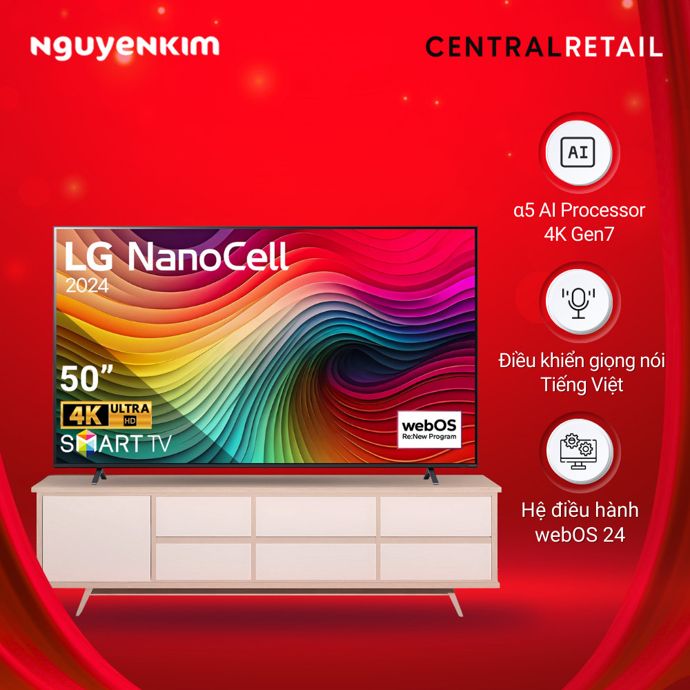 Smart Tivi NanoCell LG 4K 50 inch 50NANO81TSA