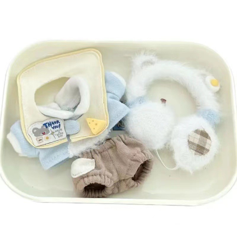 [Hàng có sẵn Giảm giá hấp dẫn] [Hàng có sẵn] Búp bê Cotton không thuộc tính 10cm Quần áo trẻ em Bộ đ