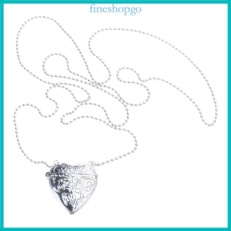 Fine Heart Locket và Túi đeo chéo Khắc Vòng cổ kim loại Hình mặt dây chuyền Dây chuyền Dây chuyền Th