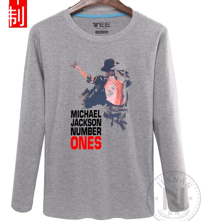 100% Cotton Quạt Michael Jackson Michael Jackson Jackson Michael Jackson Jackson Áo Thun Dài Tay In 