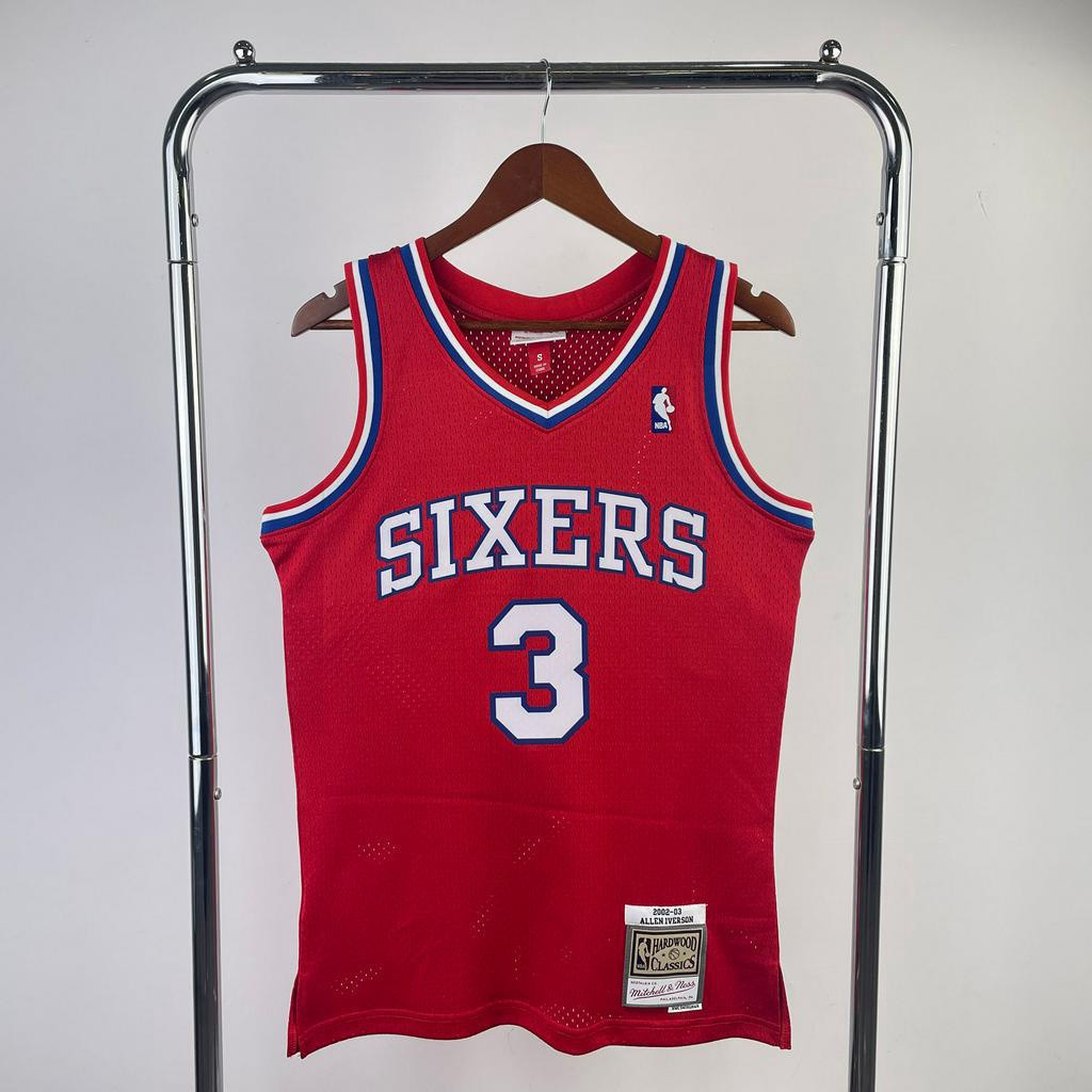 JOCELN Hot Press Authentic Nam Jersey Philadelphia 76ers Allen Iverson Mitchell & Ness Red 1996-97 G