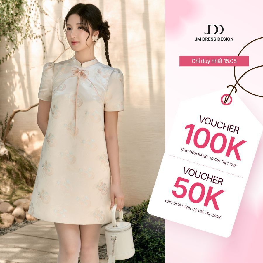 Đầm dáng suông bèo đổ chân 1F31.2411BF thiết kế bởi JM Dress Design