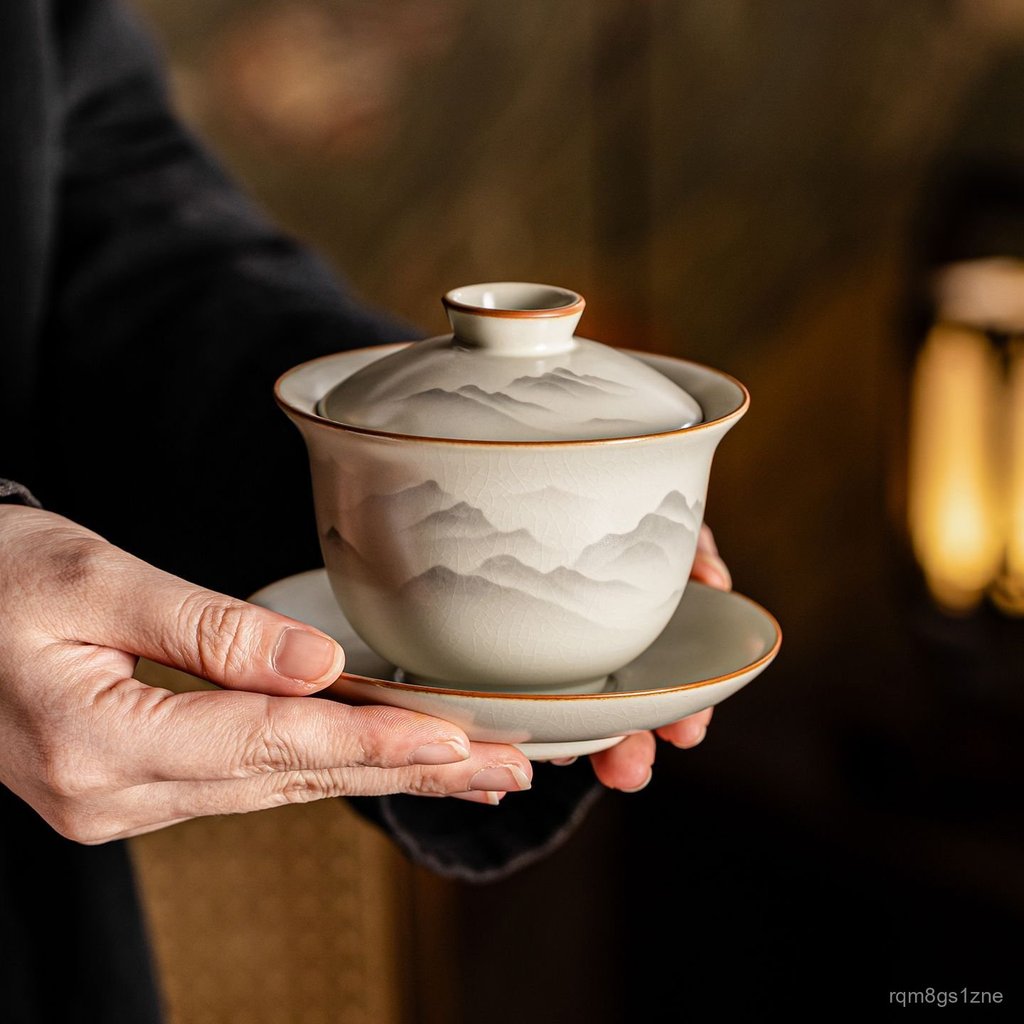 Gaiwan Kung Fu Tea Set, Tea Bowl, Tea Maker, Small Tea Tray Tea set for guests
