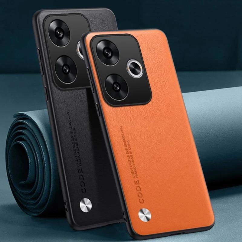 Ốp Da PU Sang Trọng Cho Xiaomi Poco F6 Ốp Lưng Silicon Mờ Bảo Vệ Toàn Diện Ốp lưng Redmi Turbo 3 Tur