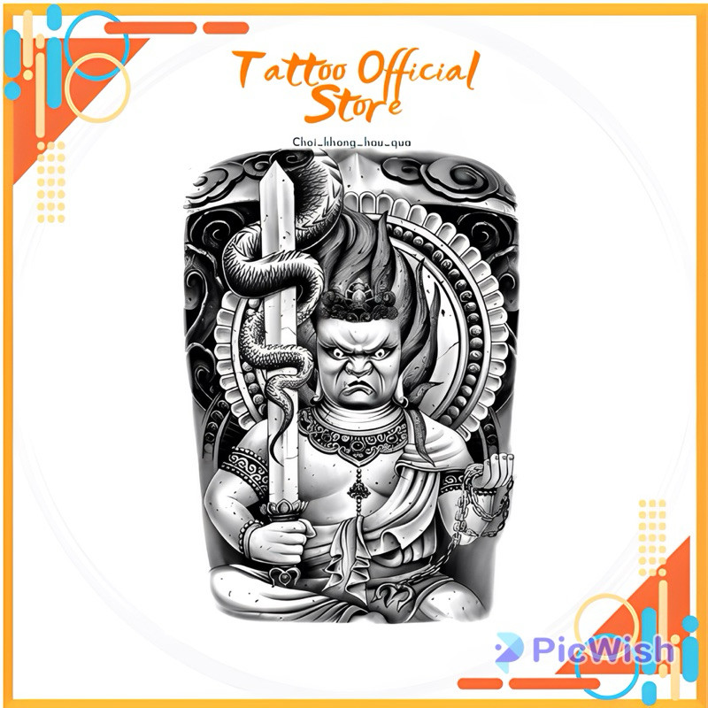 Hình Xăm Kín Tay Ác quỷ Atula 17cm X 24cm Chống Thấm Nước 15 Ngày Hot Trend 2024