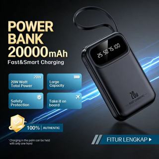 Pin Sạc Đa Năng 20000mAh - Màn Hình LED & Bộ 4 Cáp Sạc Nhanh Tích Hợp