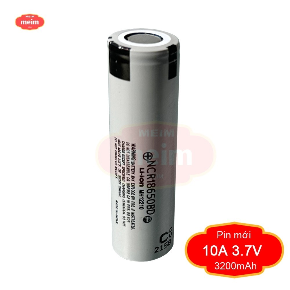Mới Pin 18650 xám Panasonic 3200mAh xả 10A 3.7V NCR18650BD chính hãng Nhật Bản Đầu phẳng