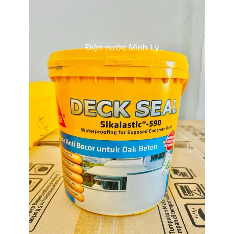 [Hỏa Tốc] Thùng 4kg Sikalastic 590 Deck Seal Chống Thấm Sân Thượng Không Đục Gạch Siêu Đàn Hồi Sika