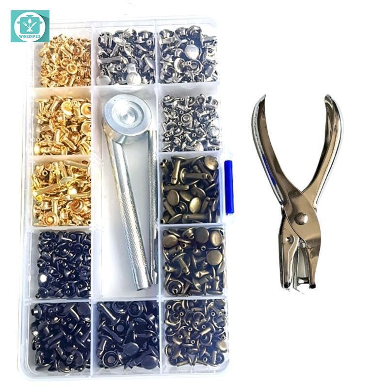 Woedpez 180 Bộ Đinh Tán Da Bộ 6mm 8mm 12 0mm Da Đinh Tán Và Chụp Cho Da Quần Áo Giày Da Boot