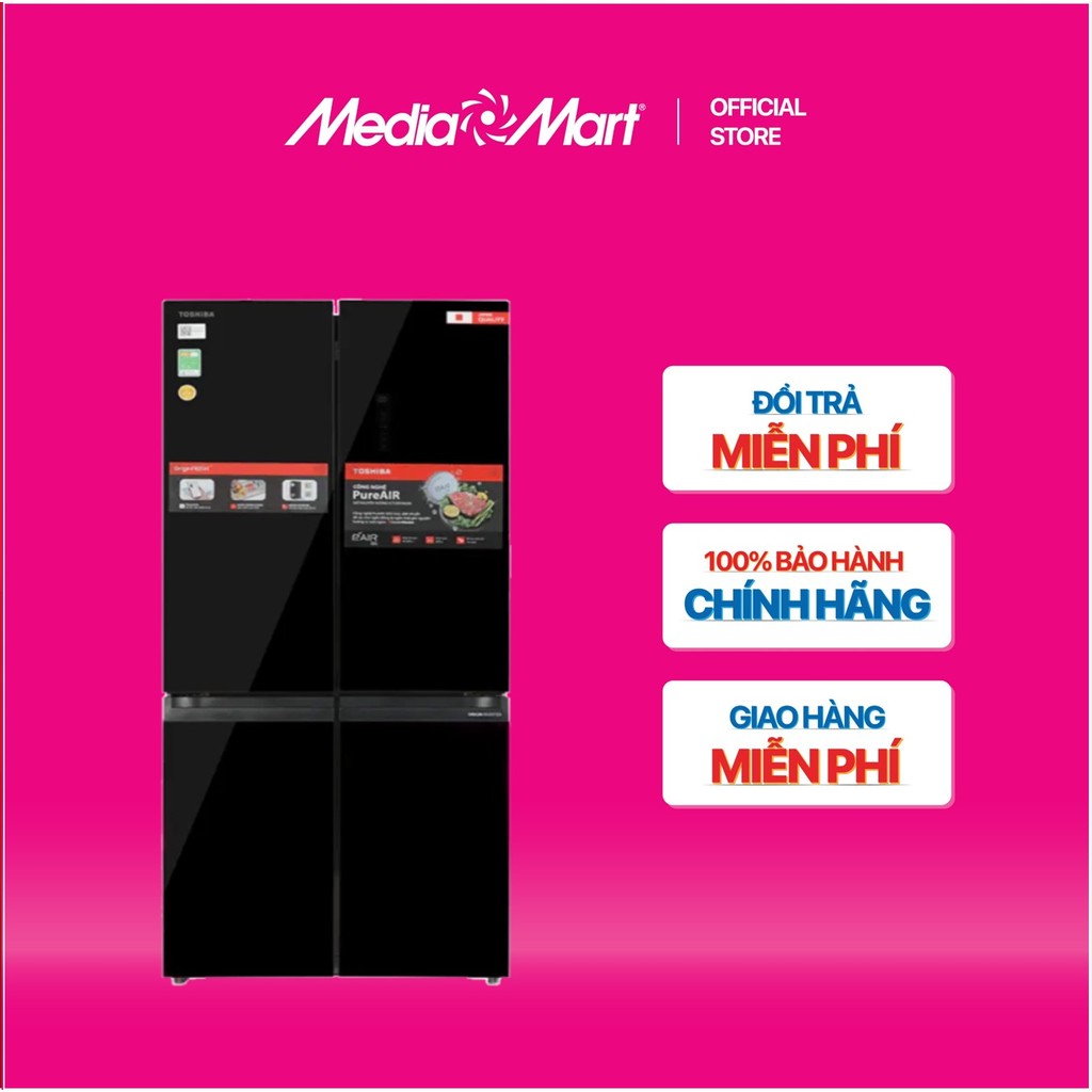 [MEDIAMART] - Tủ lạnh Toshiba Inverter 515 lít Multi Door GR-RF677WI-PGV(22)-XK - FREESHIP,Bảohànhch