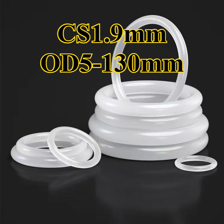 CS1.9mmOD5-130mm Vòng seal cao su silicone trắng Food grade, đàn hồi tốt, chống thấm nước (YDD-LD-MB