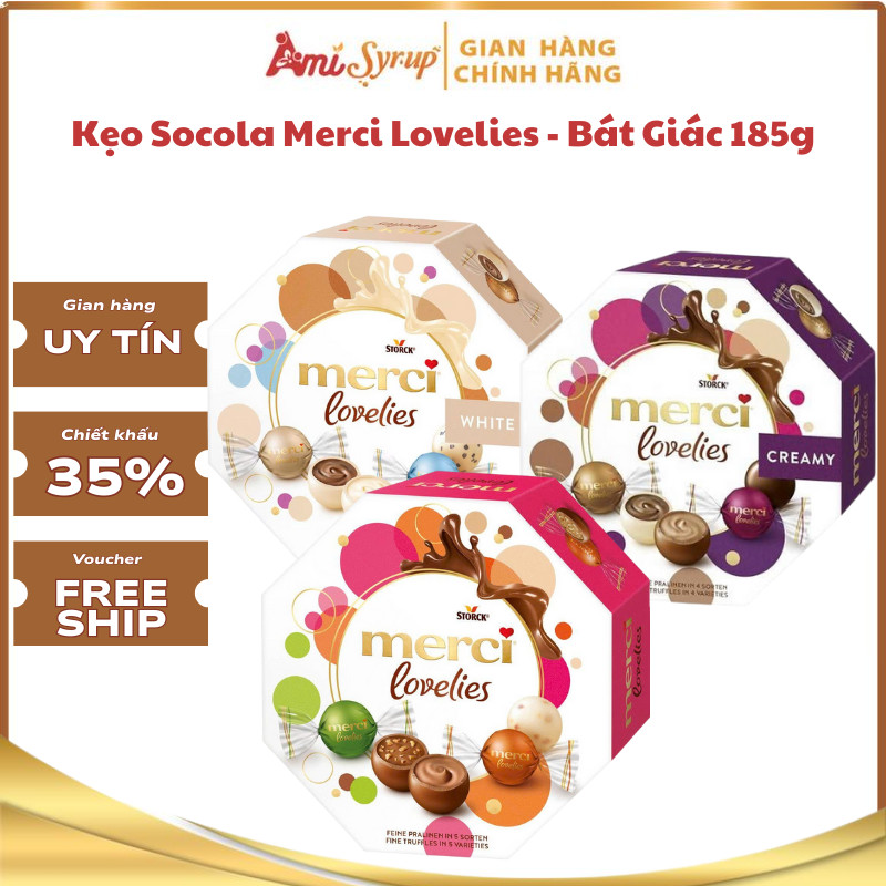 Kẹo Socola Merci Lovelies Bát Giác 185g, Món Quà Ngọt Ngào Trong Các Dịp Lễ
