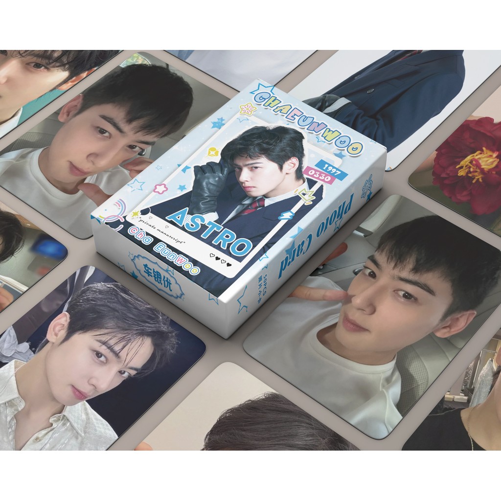 92pcs/box Cha Eun Woo Stickers Photocards Lomo Cards Kpop Postcards