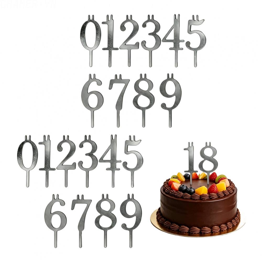 【CHAMER】20 Pack Stainless Steel Birthday Number Candle Holders with PP Storage Box【HomeLiving】