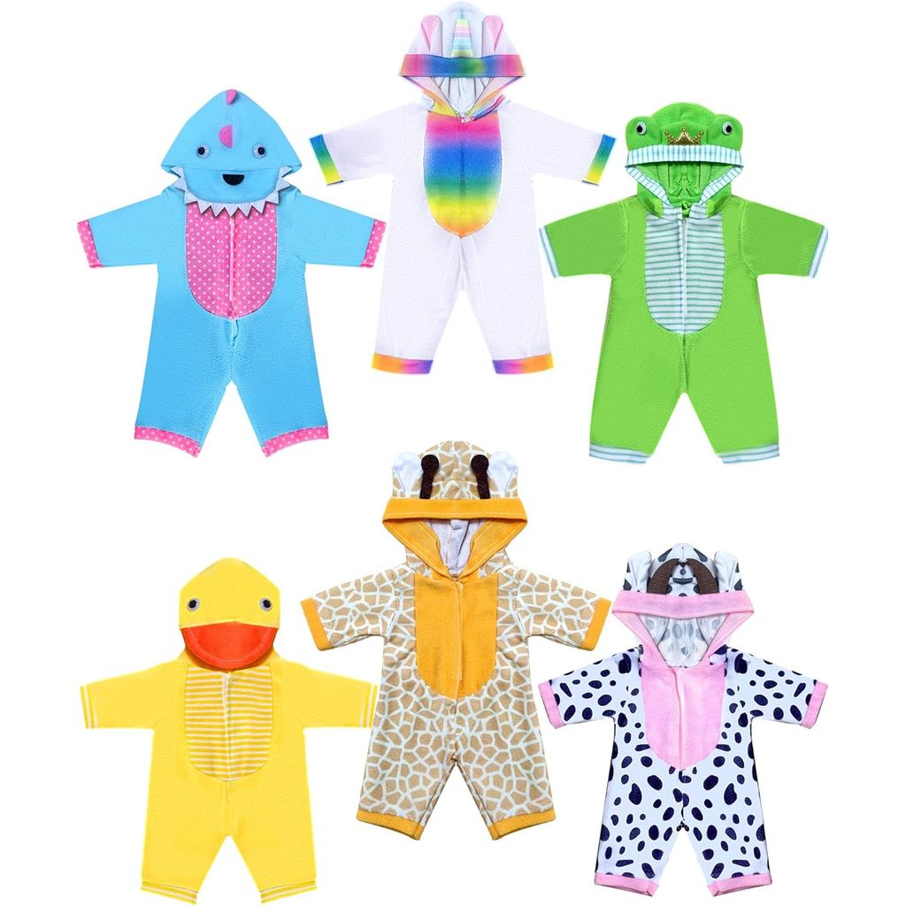 Quần áo búp bê, Quần áo búp bê bé 12 inch [6 bộ tạo kiểu động vật] Quà tặng lễ tình nhân cho búp bê 