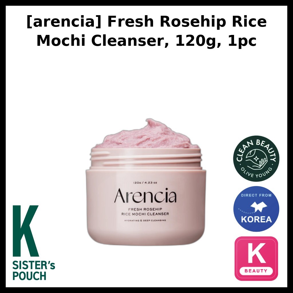 [arencia] Sữa rửa mặt Mochi gạo hồng tươi, 120g, 1 cái / Sữa rửa mặt Hàn Quốc / Họa tiết Mousse / Ch