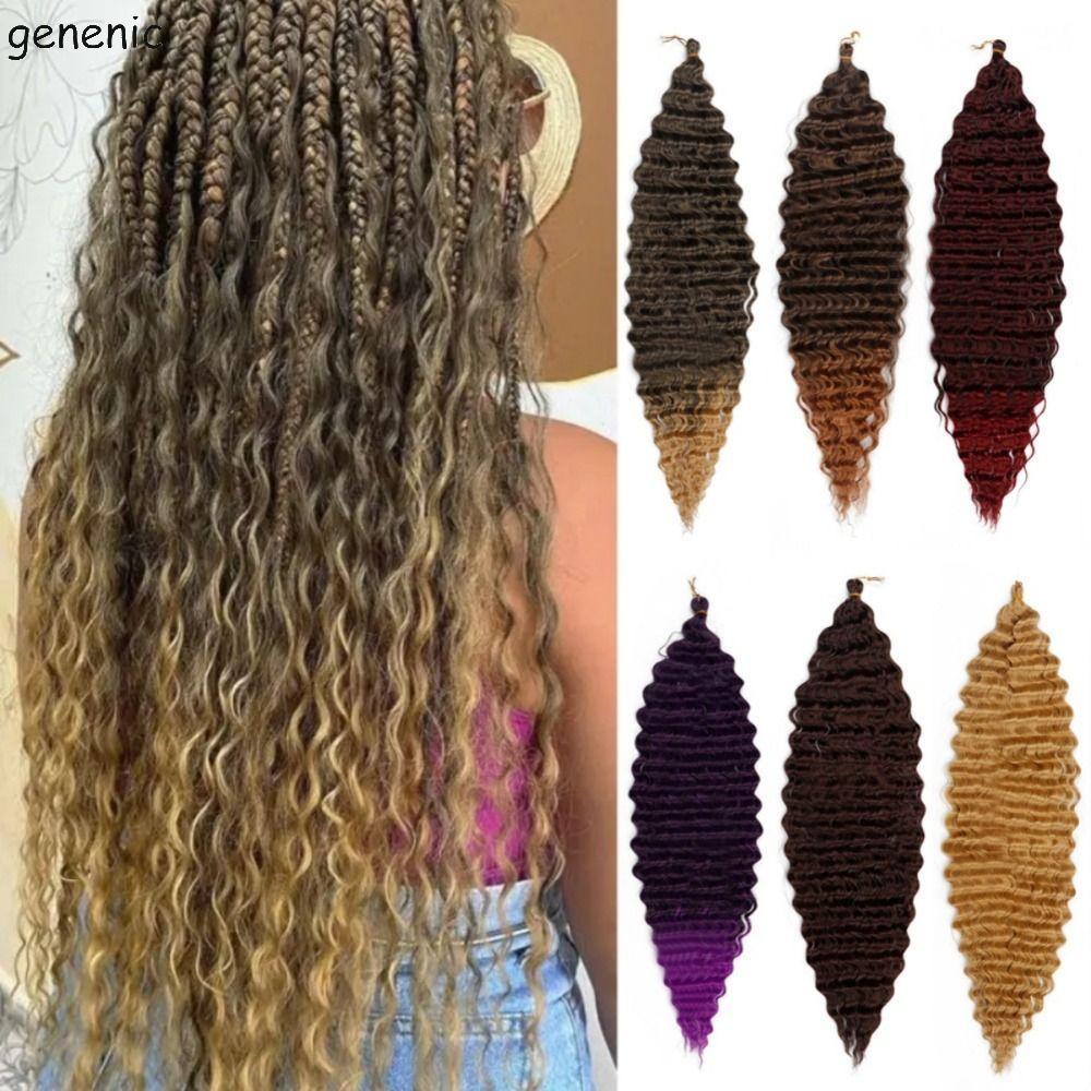 GENENIC Passion Twist Braiding Hair Extension, Water Wave Ombre Deep Wave Crochet Hair, Deep Twist B