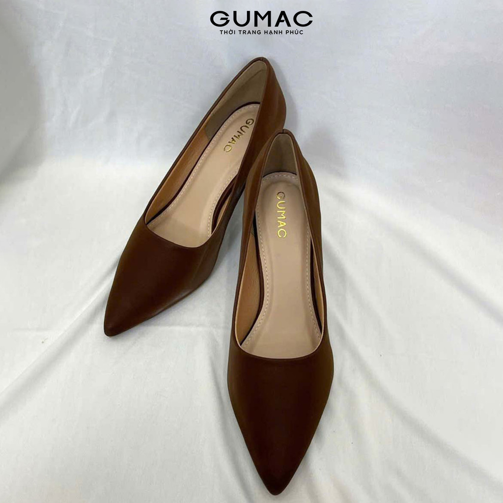 Giày cao gót GUMAC dáng cơ bản trơn dễ phối đồ GF12070
