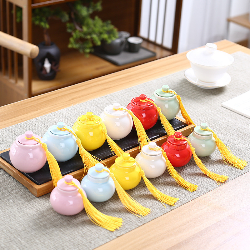 Trà Gốm Mini Có Thể Bầu Kích Thước Nhỏ Kín Có Thể Thơm Bột Chai Thuốc Nhỏ Phong Cách Trung Hoa Nhẹ S