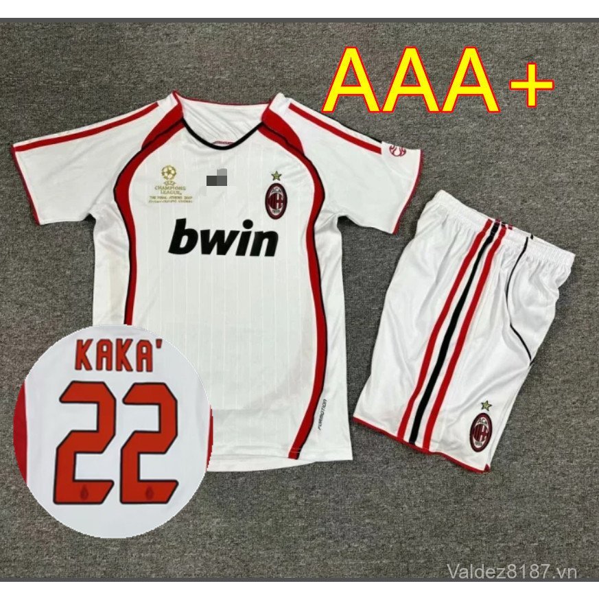 Kids Ac Children 'S 06 07 Away Retro Kit Jersey Kaka Football Jersey