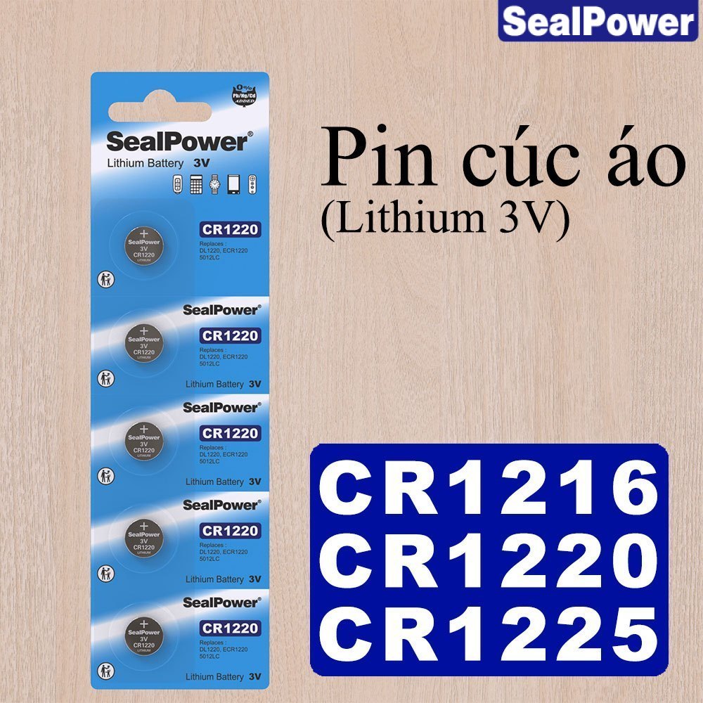 Pin cúc áo SealPower CR1216,CR1220,CR1225,pin Lithium 3V