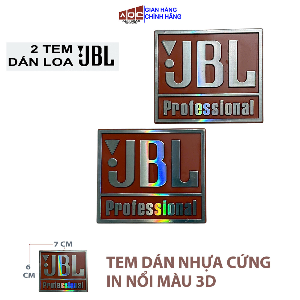 Bộ 2 TEM dán loa JBL cỡ 6 x 7 cm Nhựa Cứng tem dán cho dòng loa cầm tay, loa bluetooth và loa vi tín