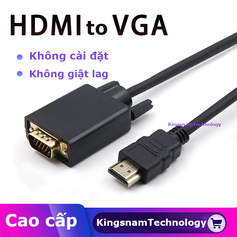 Dây Cáp chuyển đổi tín hiệu HDMI sang VGA chuẩn 1080p dài 1.8m, Cáp HDMI to VGA , dây HDMI to VGA cho pc, máy chiếu