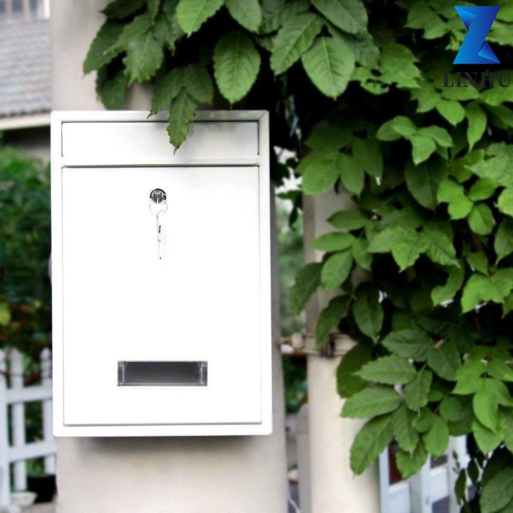 LINHU Hộp thư treo tường LINHU, Hộp chữ thiếc sắt chống mưa, Hộp thư Cửa sổ trong suốt chống gỉ với 