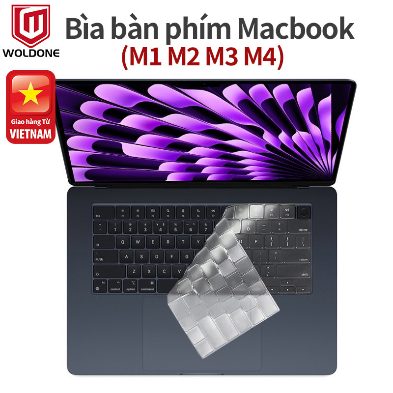 Vỏ bàn phím trong suốt TPU siêu mỏng cho MacBook 2023 New Air 15 Silicone Gradient M2 Chip Utra linh hoạt Vỏ bàn phím TPU / silicon trong suốt mỏng chống thấm nước chống bụi