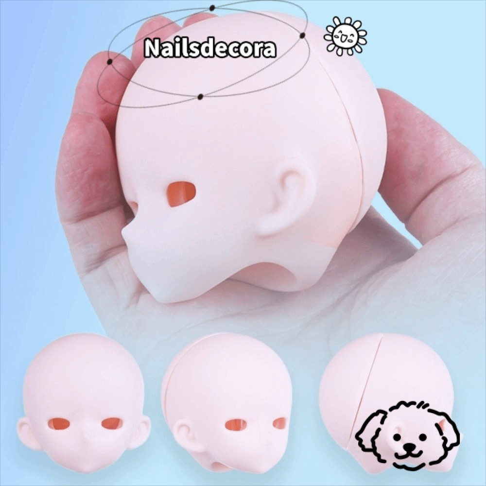 NAILS Bjd Baby Head, Openable White Skin 1 / 4 BJD Anime Headsculpt, No Makeup PVC Anime-Style Bjd D