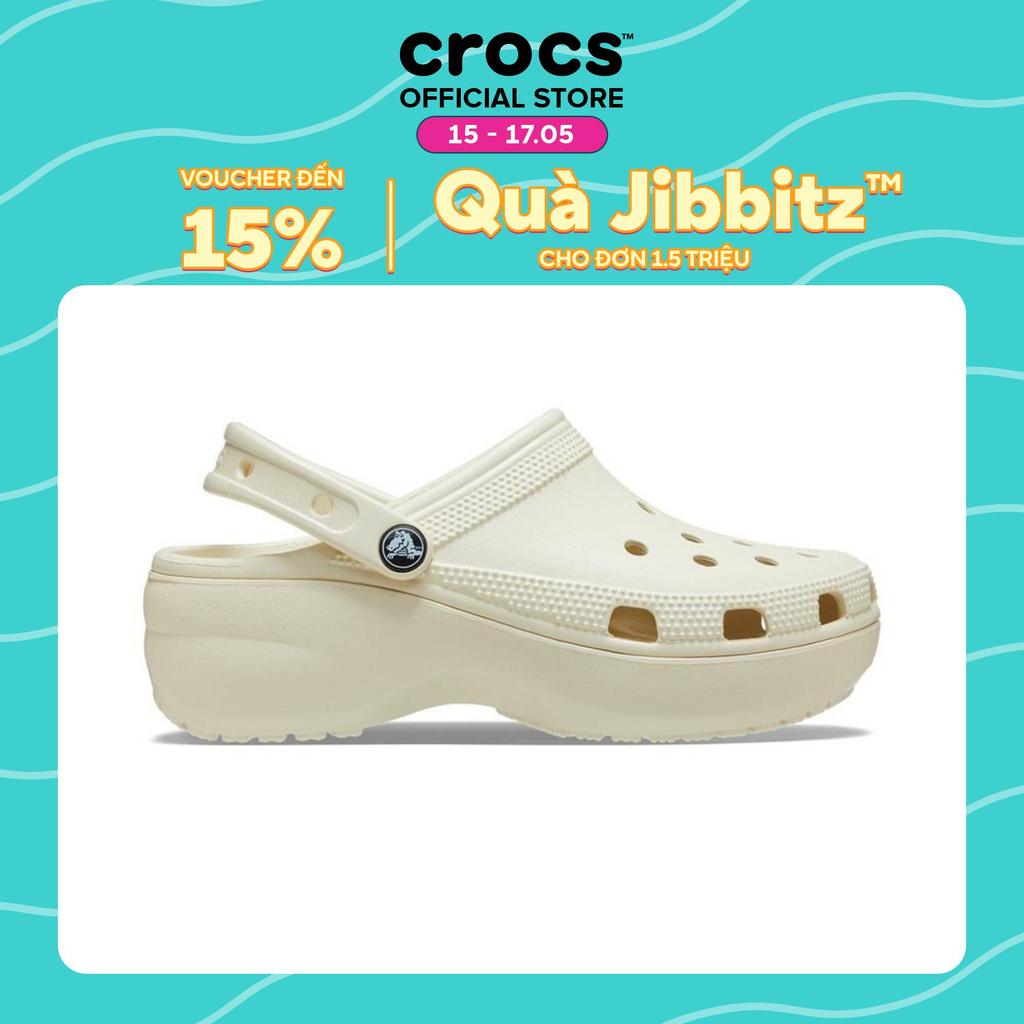 Giày Clog Nữ Crocs Platform Classic - Bone - 206750-2Y2