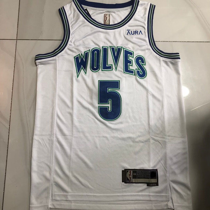 Áo thun nam JOCELN thêu tinh tế 2024 Minnesota Timberwolves Anthony Edwards Hardwood Classics Jersey