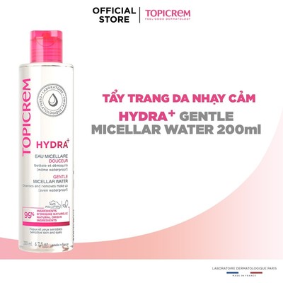 Nước tẩy trang dịu nhẹ TOPICREM HYDRA+ GENTLE MICELLAR WATER 200ML