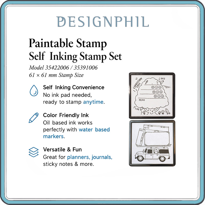 MIDORI Self Inking Decorative Planner Stamp – Health Tracking & Outing Variants | Japanese Journal, 