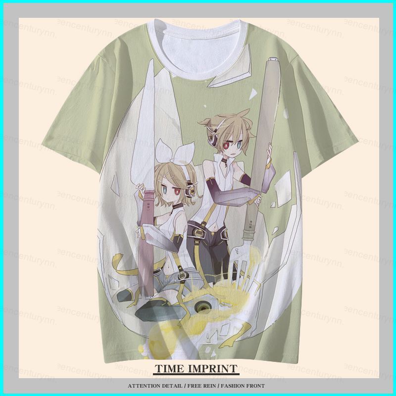 Áo Unisex Tee cosplay nhân vật Kagamine Rin và Len từ Vocaloid, phù hợp mọi kích cỡ