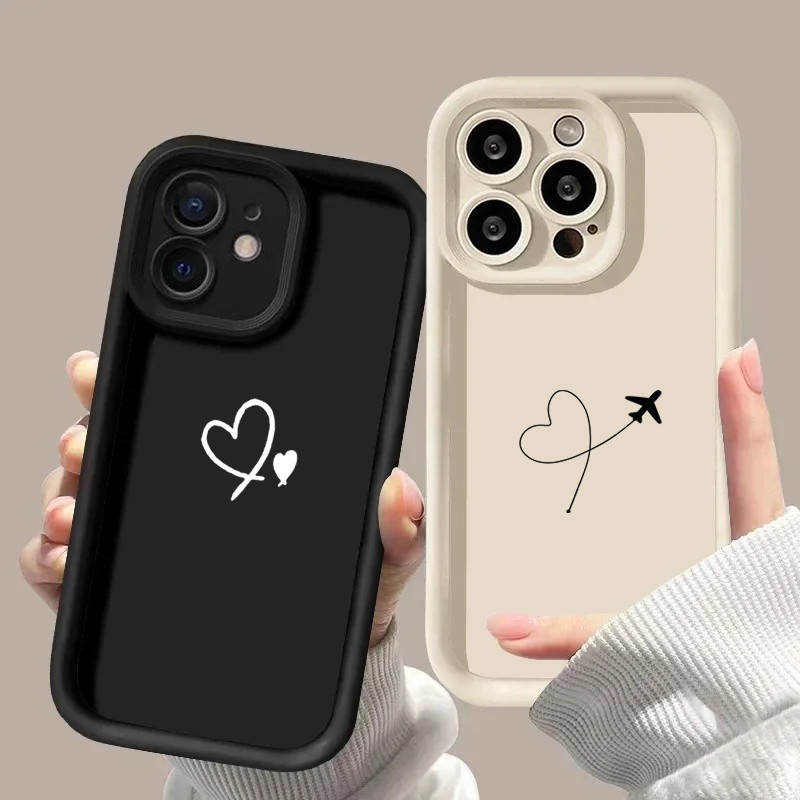 Sáng Tạo Máy Bay Trái Tim Tình Yêu Vỏ Dễ Thương Cho Xiaomi 15T 14T 17 Pro Max POCO X7 X6 X5 X3 F5 F3